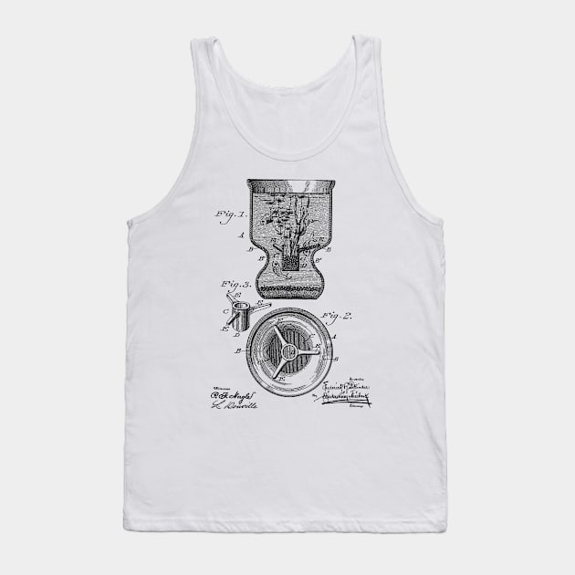 Fish Jar or Aquarium Vintage Patent Hand Drawing Tank Top by TheYoungDesigns